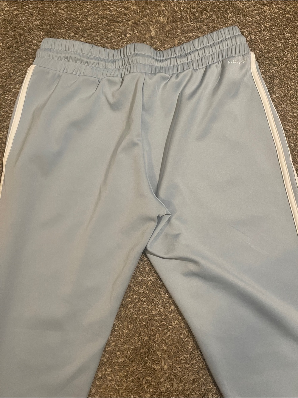 Adidas Light Blue Track Pants with Side Stripes - Picture 4 of 5